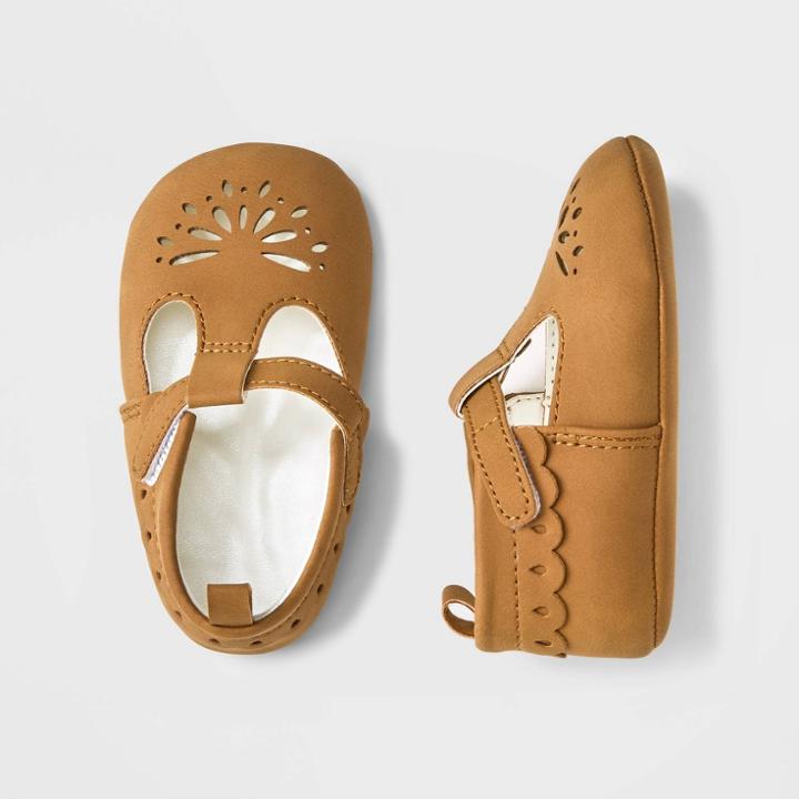 Baby Girls' Crib Shoes - Cat & Jack Brown
