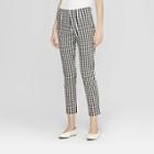 Women's Gingham High-rise Skinny Ankle Pants - A New Day Black/white