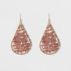 Teardrop With Seed Beads Earrings - A New Day Blush Peach