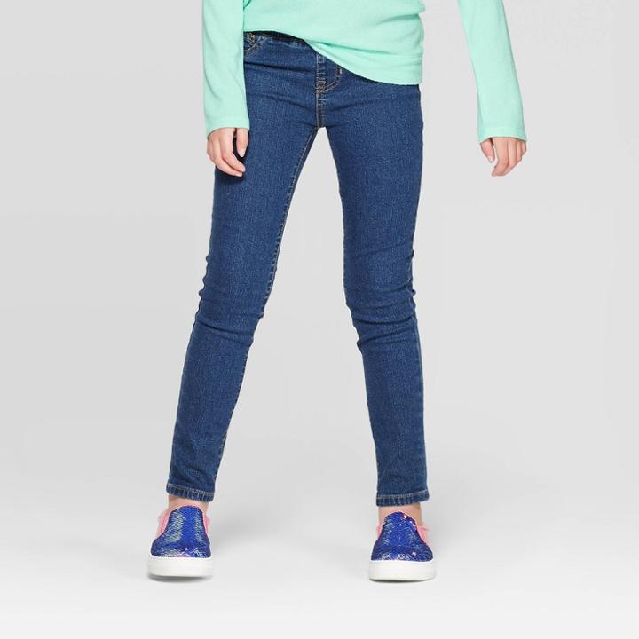 Girls' Pull-on Skinny Jeans - Cat & Jack Medium Wash