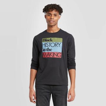 Well Worn Men's Black History In The Making Long Sleeve Crewneck T-shirt - Black L, Men's,