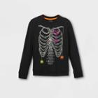 Boys' Skeleton Ribcage Graphic Long Sleeve T-shirt - Cat & Jack Black