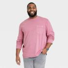 Men's Big & Tall Long Sleeve Garment Dyed Pocket T-shirt - Goodfellow & Co Mauve