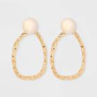 Post With Organic Gold Drop Earrings - A New Day Beige