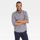 Men's Plaid Standard Fit Stretch Poplin Long Sleeve Button-down Shirt - Goodfellow & Co