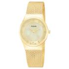Women's Pulsar Mesh Bracelet Watch With Crystals From Swarovski Accents - Gold Tone - Ph8056