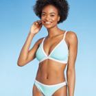 Juniors' Ribbed Colorblock Trilette Bikini Top - Xhilaration Ice Blue D/dd Cup