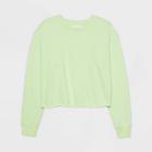 Women's Cropped Lounge Top - Colsie Neon Green