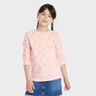 Girls' Crewneck Fleece Pullover Sweatshirt - Cat & Jack Light Peach