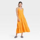 Women's Sleeveless Button-front Tiered Dress - Universal Thread Yellow