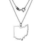Prime Art & Jewel Sterling Silver Cutout Ohio State Pendant Necklace With 18 Chain, Girl's, Ohio