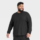 Men's Big & Tall Waffle-knit Henley Athletic Top - All In Motion Black