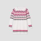 Girls' Long Sleeve Fair Isle Sweater Dress - Cat & Jack Cream