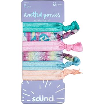Scunci Rainbow Printed & Solid Knotted Ponies