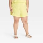 Women's Plus Size Mid-rise Pull-on Shorts - A New Day Yellow