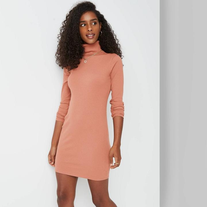 Women's Long Sleeve Bodycon Dress - Wild Fable Blush Pink