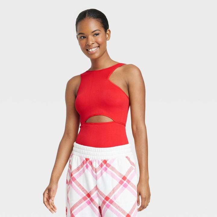 Women's Cut Out Bodysuit - Colsie Red