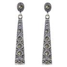 Target Marcasite Linear Post Earrings-sterling Silver, Girl's,
