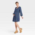 Long Sleeve Ruffle Waist Woven Maternity Dress - Isabel Maternity By Ingrid & Isabel Floral Xs, Multicolored Floral