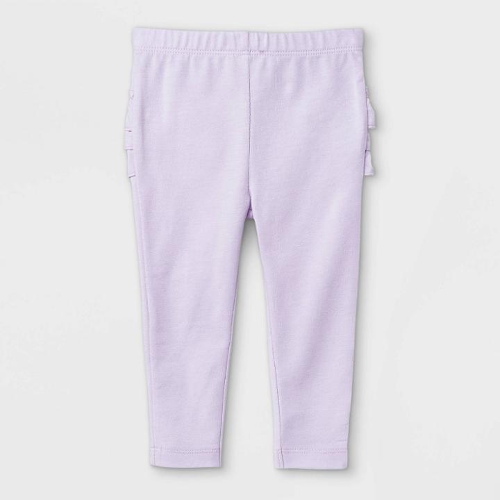 Baby Girls' Ruffle Leggings - Cat & Jack Light Purple Newborn