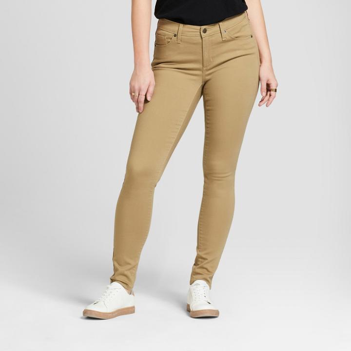 Women's Mid-rise Curvy Skinny Jeans - Universal Thread Tan 12