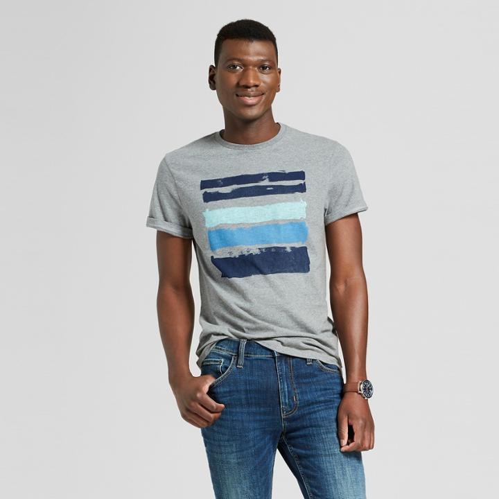 Men's Standard Fit Short Sleeve Crew Neck Novelty T-shirt - Goodfellow & Co Masonry Gray