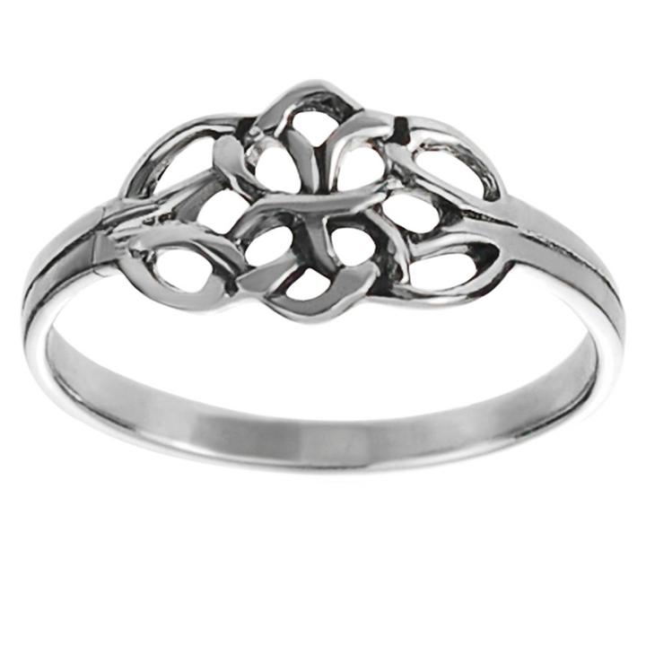Journee Collection Women's Tressa Collection Sterling Silver Celtic Double Knot Ring -