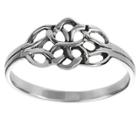 Journee Collection Women's Tressa Collection Sterling Silver Celtic Double Knot Ring -