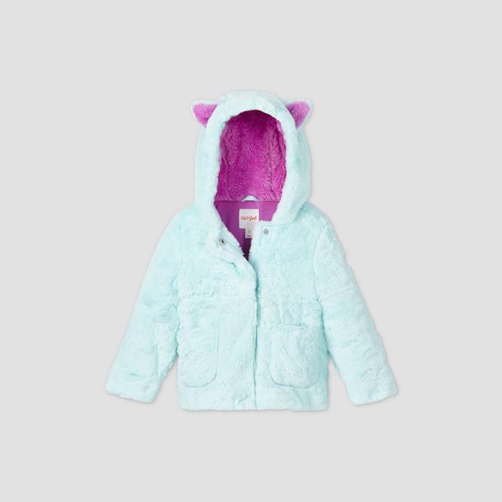 Toddler Girls' Hooded Ears Fashion Faux Fur Jacket - Cat & Jack