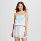 Women's Bandeau Crochet Dress - White - S - Mango Reef, Blue