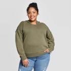 Women's Plus Size Long Sleeve Fleece Hoodie Sweatshirt - Universal Thread Green 2x, Women's,