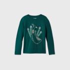 Girls' Long Sleeve Peacock Graphic T-shirt - Cat & Jack Green