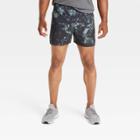 Men's 5 Printed Lined Run Shorts - All In Motion Black/indigo