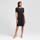 Women's Short Sleeve Knotted T-shirt Dress - Mossimo Black