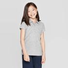 Girls' Short Sleeve Performance Uniform Polo Shirt - Cat & Jack Heather Gray