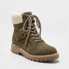 Women's Susan Microsuede Sherpa Lace-up Fashion Boots - Universal Thread Green