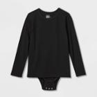 Kids' Adaptive Long Sleeve Bodysuit With Abdominal Access - Cat & Jack Black