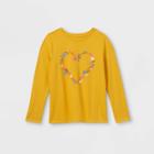 Girls' Printed Graphic Long Sleeve T-shirt - Cat & Jack Mustard Yellow