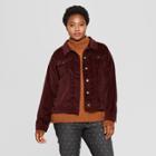 Women's Plus Size Freeborn Velvet Jacket - Universal Thread Burgundy