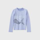 Girls' Long Sleeve Mermaid Tail Rash Guard Swim Shirt - Cat & Jack Lilac
