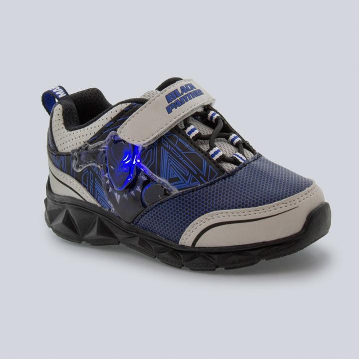 Toddler Boys' Marvel Lighted-up Black Panther Sneakers - Black