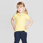 Toddler Girls' Short Sleeve Pique Uniform Polo Shirt - Cat & Jack Yellow