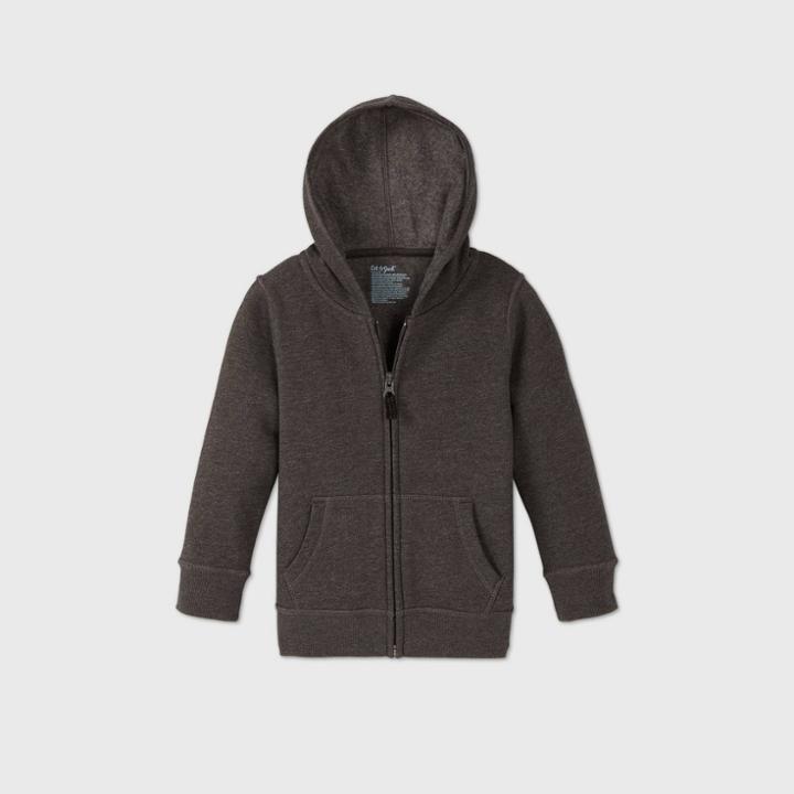 Toddler Boys' Adaptive Abdominal Access Fleece Zip-up Sweatshirt - Cat & Jack Gray