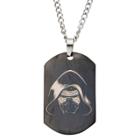 Men's Star Wars Kylo Ren Laser Etched Stainless Steel Dog Tag Pendant With Chain