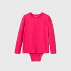 Girls' Adaptive Long Sleeve Adjustable Bodysuit - Cat & Jack Pink