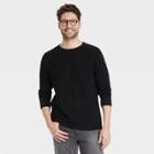 Men's Regular Fit Long Sleeve Crewneck T-shirt - Goodfellow & Co Black