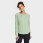 Women's Essential Crewneck Long Sleeve T-shirt - All In Motion Soft Sage