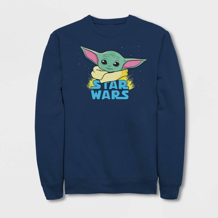 Women's Star Wars The Mandalorian The Child Pop Art Pullover Sweater (juniors') - Navy M, Women's, Size: