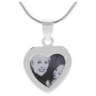 Women's Journee Collection Heart Picture Frame Pendant Necklace In Sterling Silver -