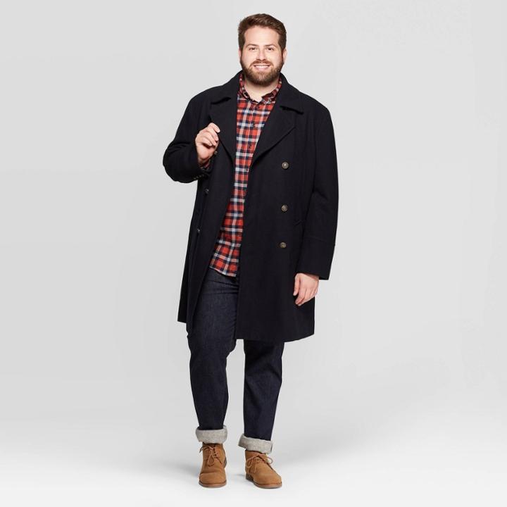Men's Big & Tall Captain Trench Coat - Goodfellow & Co Navy